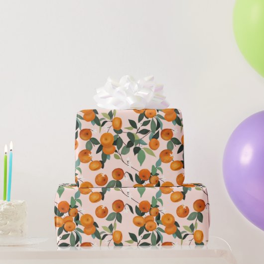Lemon und Orange Citrus Muster Geschenkpapier (Partygeschenke)