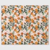 Lemon und Orange Citrus Muster Geschenkpapier (Flach)