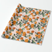 Lemon und Orange Citrus Muster Geschenkpapier (Ungerollt)