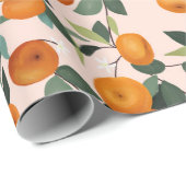 Lemon und Orange Citrus Muster Geschenkpapier (Rolleneckpunkt)