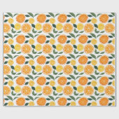 Lemon und Orange Citrus Muster Geschenkpapier (Flach)