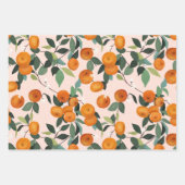 Lemon und Orange Citrus Muster Geschenkpapier Set (Vorderseite 2)