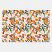 Lemon und Orange Citrus Muster Geschenkpapier Set (Vorderseite)