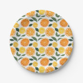 Lemon und Orange Citrus Muster Pappteller (Vorderseite)
