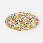 Lemon und Orange Citrus Muster Pappteller (Schrägansicht)