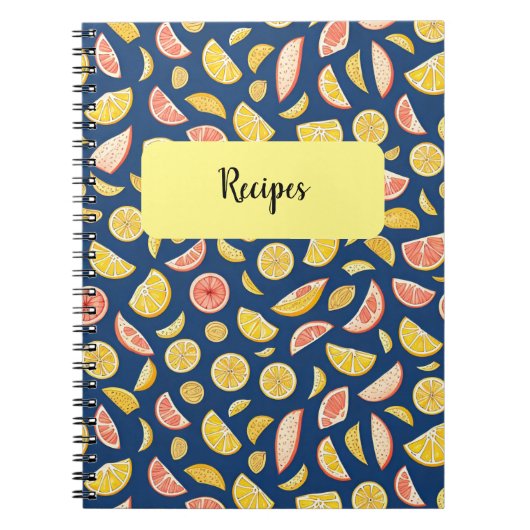Lemon und Orange Spiral Foto Notebook Notizblock (Vorderseite)