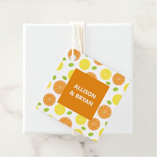 Lemon und Orange Wedding oder Brautparty Geschenk Geschenkanhänger (Beispiel)