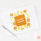 Lemon und Orange Wedding oder Brautparty Geschenk Quadratischer Aufkleber (Umschlag)