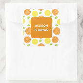 Lemon und Orange Wedding oder Brautparty Geschenk Quadratischer Aufkleber (Tasche)