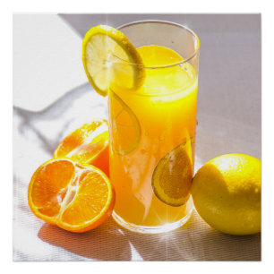 Lemon und Orangen-Fruchtfotografie Poster
