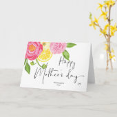Lemon und Pink Florals Happy Mother Day Gift Karte (Gelbe Blume)