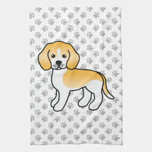 Lemon und weißer Beagle Süßer Cartoon-Hund Geschirrtuch