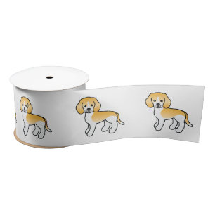 Lemon und weißer Beagle süßer Cartoon-Hund Satinband