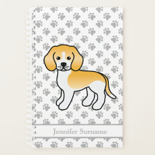 Lemon und weißer Beagle Süßer Cartoon-Hund & Text Planer
