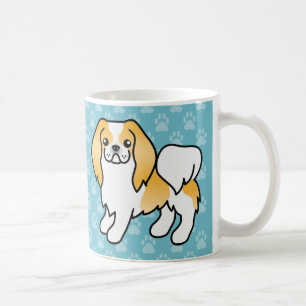 Lemon und weißer japanischer Chin Cartoon-Hund Kaffeetasse