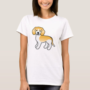 Lemon und weißer süßer Cartoon-Beagle-Hund T-Shirt