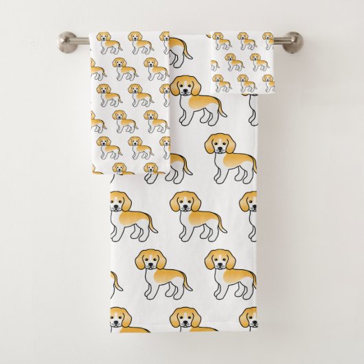 Lemon und White Beagle Niedliches Cartoon Dog Must Badhandtuch Set (Insitu)