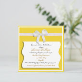 Lemon und White Bow Bridal Dusche Einladung (Stehend Vorderseite)