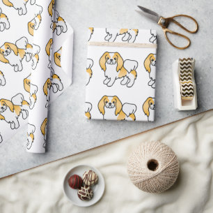 Lemon und White Japanisch Chat-Muster Geschenkpapier
