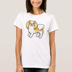 Lemon und White Japanischer Kinnkartoon Hund T-Shirt