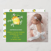 Lemon unser Haupt Squeeze Foto Birth Ankündigung (Vorne/Hinten)