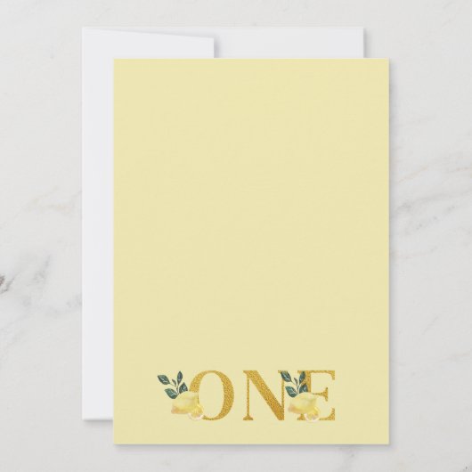 Lemon unser Hauptpresse ersten Geburtstag Einladung (Rückseite)