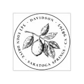 Lemon Verlasse rustikale botanische Rücksendeadres Gummistempel (Prägung)