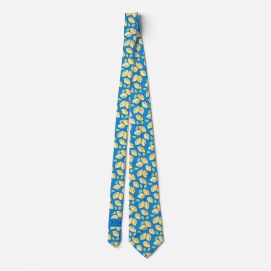 Lemon Vibrant Modern Bold Add Initials Novelty Spa Krawatte (Rückseite)