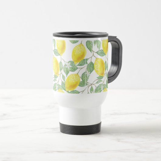 Lemon Vines Print Reisebecher (VorderseiteRechts)