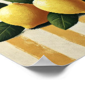 Lemon Wall Art Print Mediterranean Kitchen Decor Poster (Ecke)