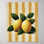 Lemon Wall Art Print Mediterranean Kitchen Decor Poster (Vorne)