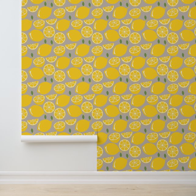 Lemon Wallpaper Lemon Pattern Tapete (Anwendung)