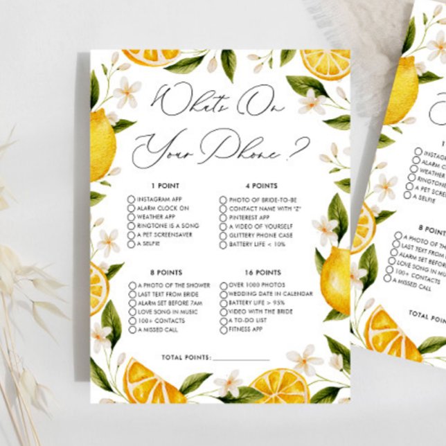 Lemon Was auf Ihrem Handy Brautparty Game (Von Creator hochgeladen)