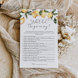 Lemon Was hat der Bräutigam gesagt Brautparty-Spie