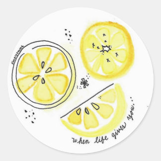 Lemon Wasserfarbe Aufkleber