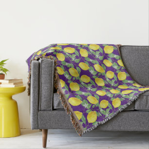 Lemon Wasserfarbe lila Muster niedlich Mädchenname Decke