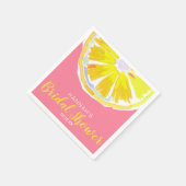 Lemon Wasserfarbe mit rosa Brautparty Serviette (Ecke)