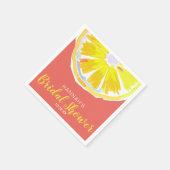 Lemon Wasserfarbe Orange Sonniges Brautparty Serviette (Ecke)