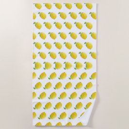 Lemon Wasserfarben-Malmuster Strandtuch