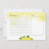 Lemon Wasserfarbene Flachkarte (Rückseite)