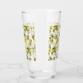 Lemon Wasserfarbmuster mit Anfangsmonogramm Glas (Links)