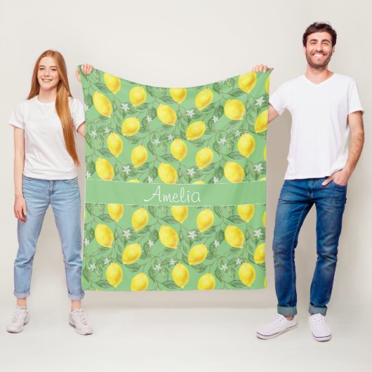 Lemon Wasserfarbmuster niedliches Mädchen Fleecedecke (Beispiel)