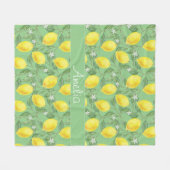 Lemon Wasserfarbmuster niedliches Mädchen Fleecedecke (Vorderseite (Horizontal))