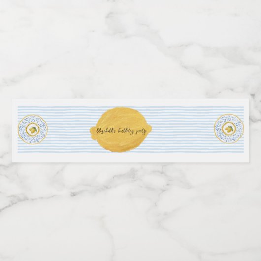 Lemon Water Flasche Etikett Geburtstag (Einzelnes Label)