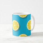 Lemon Water Green Background Kaffeetasse (VorderseiteRechts)