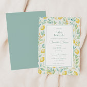 Lemon Watercolor Baby Brunch Elegantes Baby Dusche Einladung