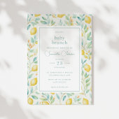 Lemon Watercolor Baby Brunch Elegantes Baby Dusche Einladung