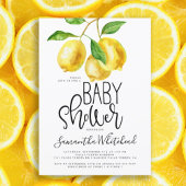 Lemon Watercolor Babydusche Einladung