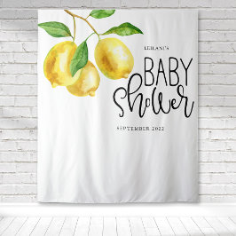 Lemon Watercolor Babydusche Wandteppich