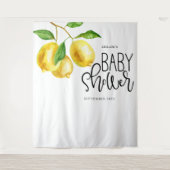 Lemon Watercolor Babydusche Wandteppich (Vorderseite)